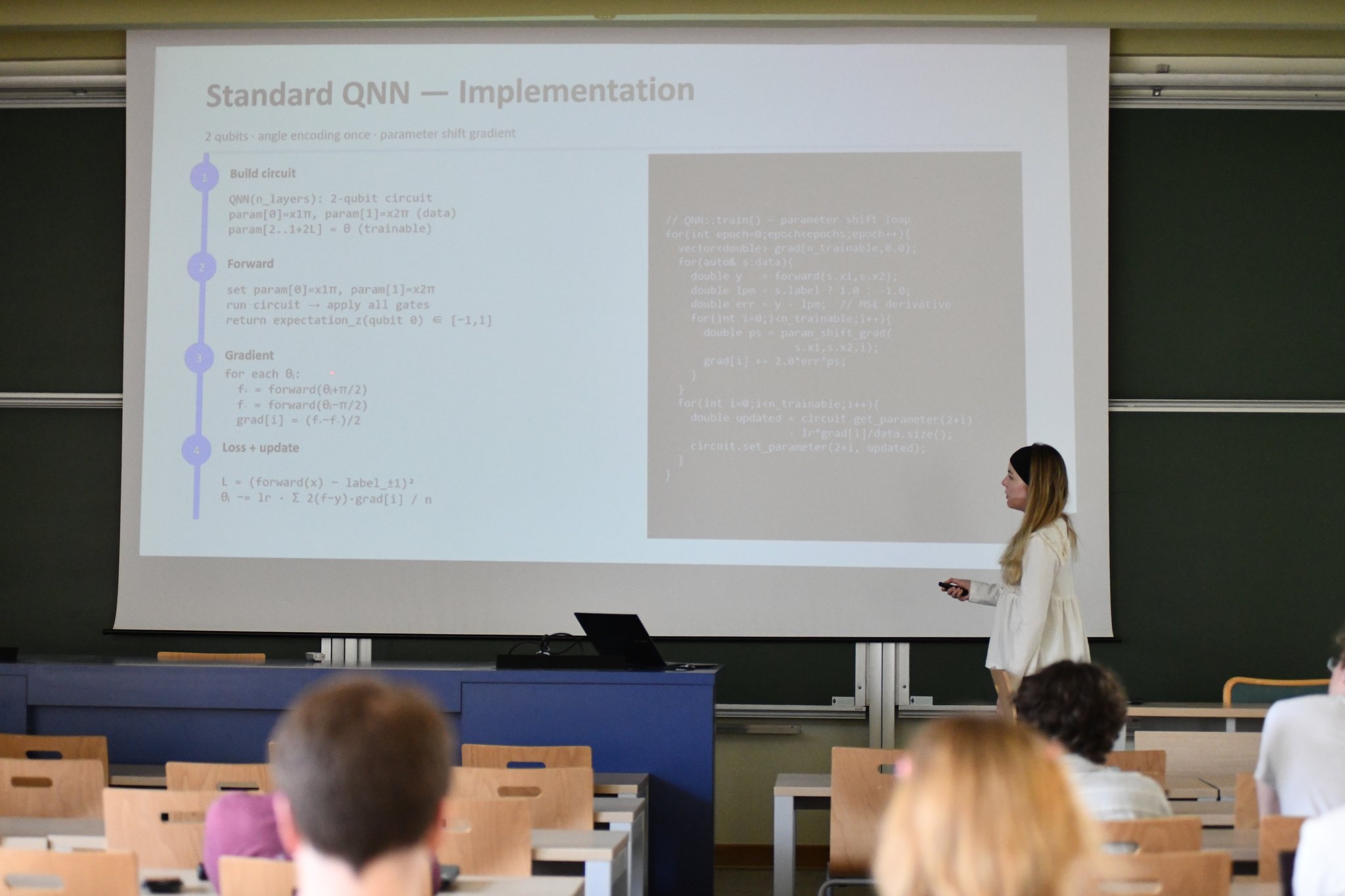 Magda Hatala presenting quantum neural networks
